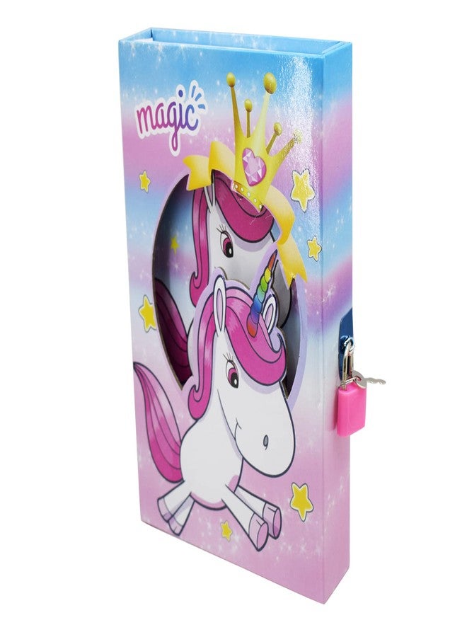 Asera مجموعة أسيرا المكونة من دفتر يوميات بقفل مغناطيسي على شكل وحيد القرن وقلم إضاءة على شكل وحيد القرن، هدية مثالية للأطفال في أعياد الميلاد والمناسبات الخاصة. - Image 3